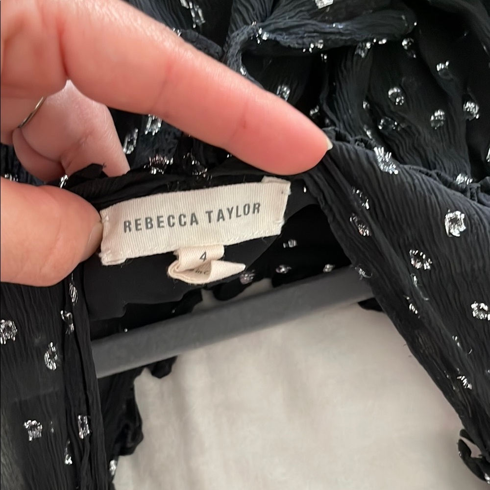 Black Ruffled Off-Shoulder Top - Picture 2 of 4